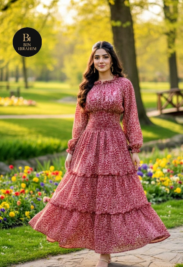 Kamar Smocking Maxi with Large Flare