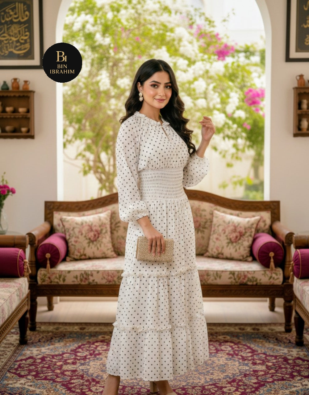 Kamar Smocking Maxi with Large Flare