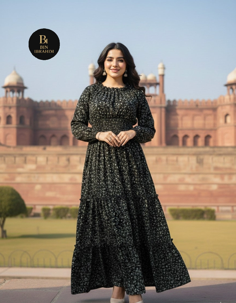 Kamar Smocking Maxi with Large Flare