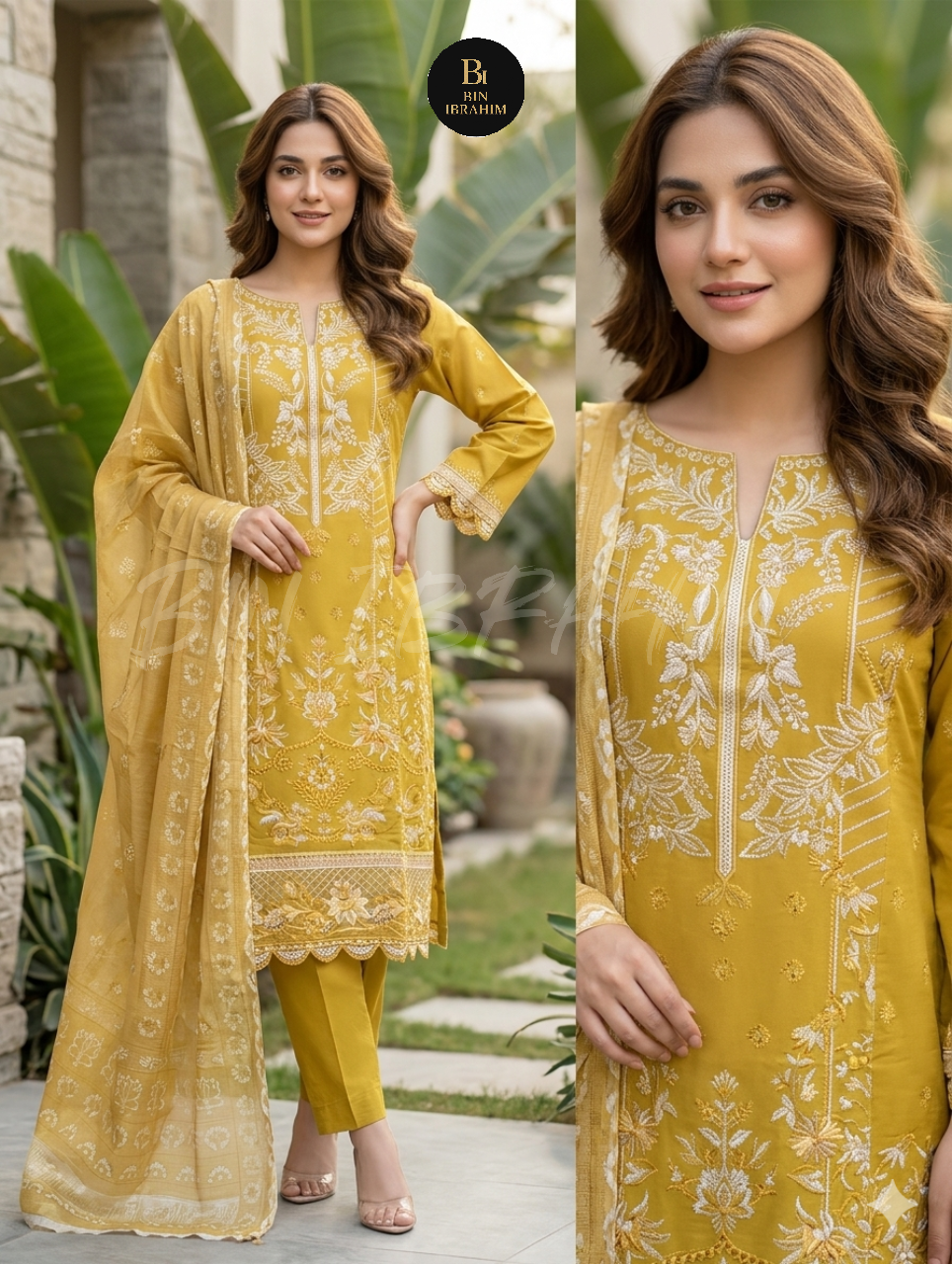 3 Piece Cotton Embroidery Suit Switch