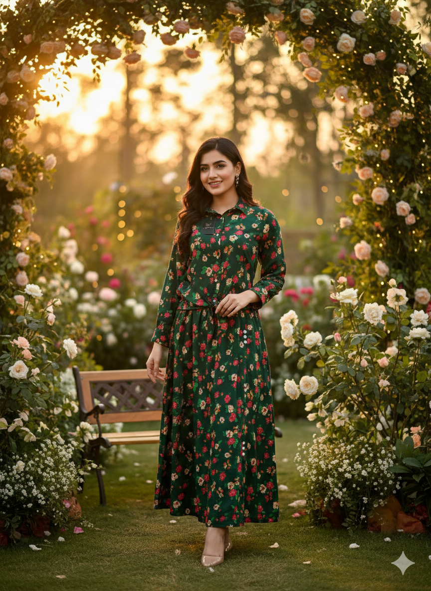 Shirt & Long Skirt Front-Knot