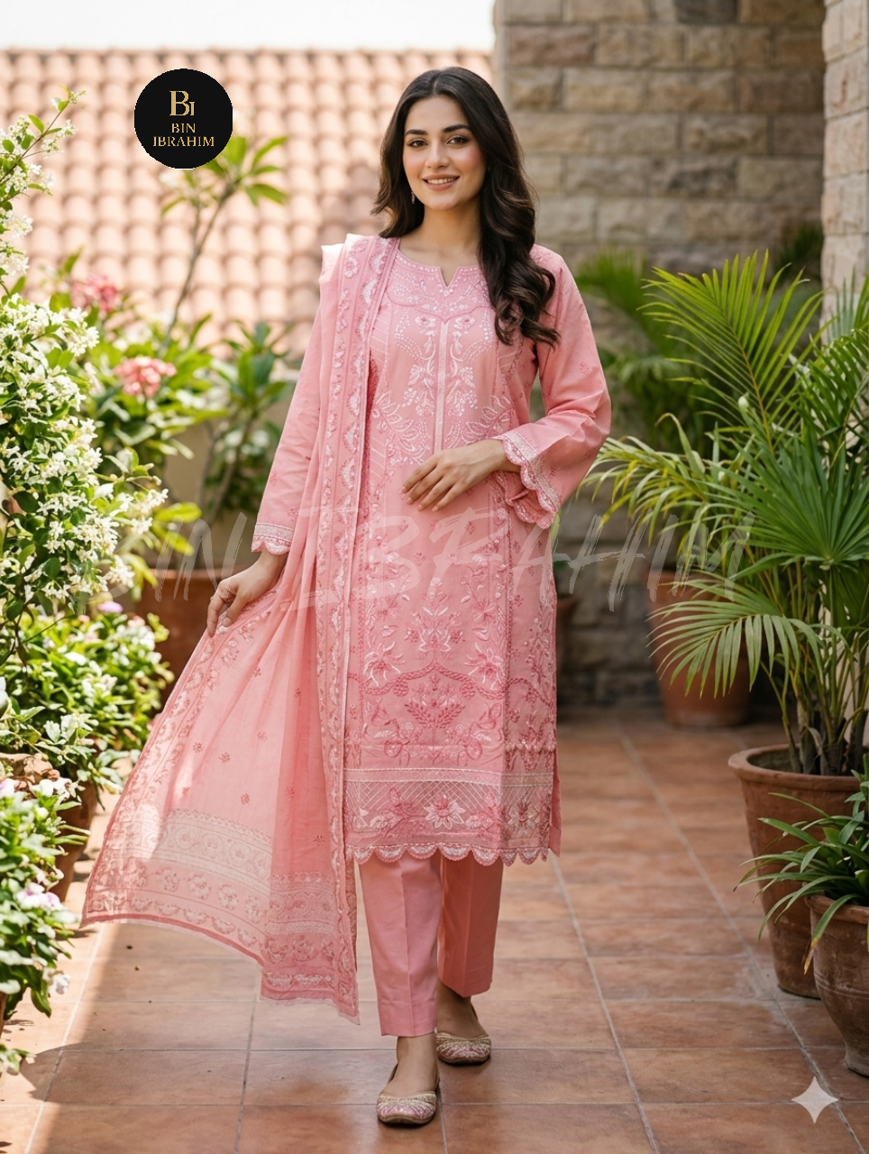 3 Piece Cotton Embroidery Suit Switch