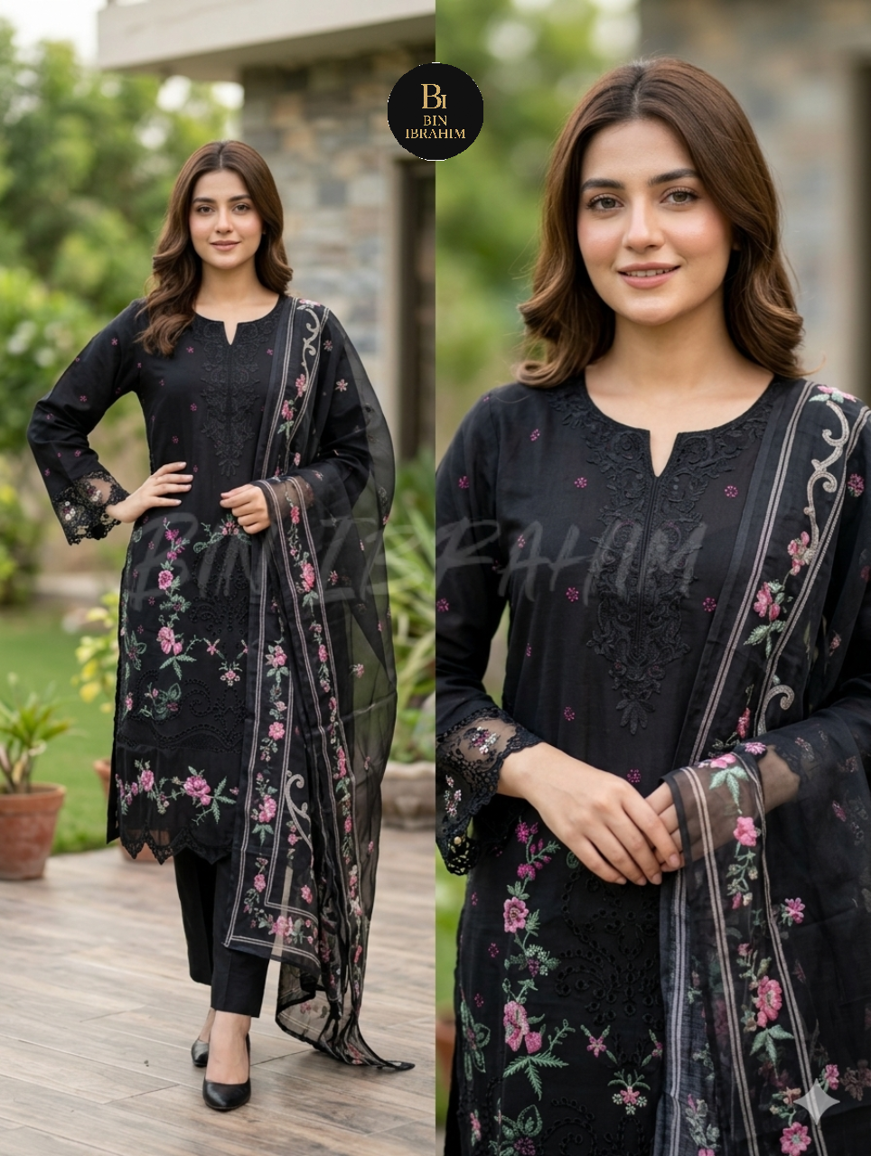 3 Piece Cotton Embroidery Suit Switch